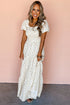 Enchanted Garden Floral Print Smocked Puff Sleeve Maxi Dress